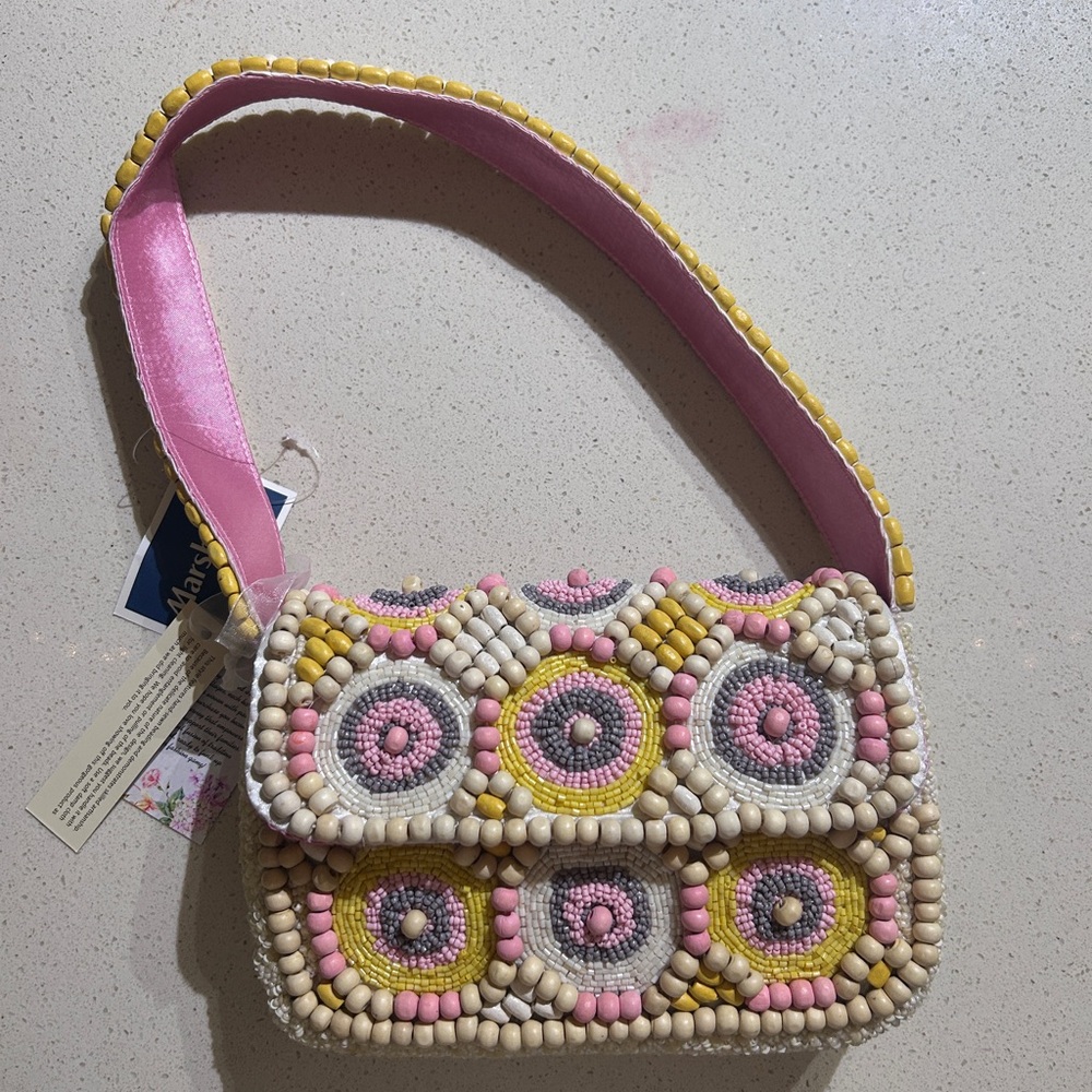Viral TJ Maxx/ Marshall’s Beaded Pink and Yellow Shoulder Bag